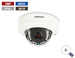 Câmera Dome Resistente a Vandalismo 2MP com LEDs Infravermelhos Pretos